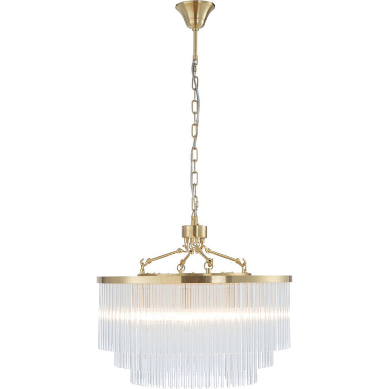 Evangeline Medium 60cm 8 Light Chandelier Satin Brass - LOI1001628