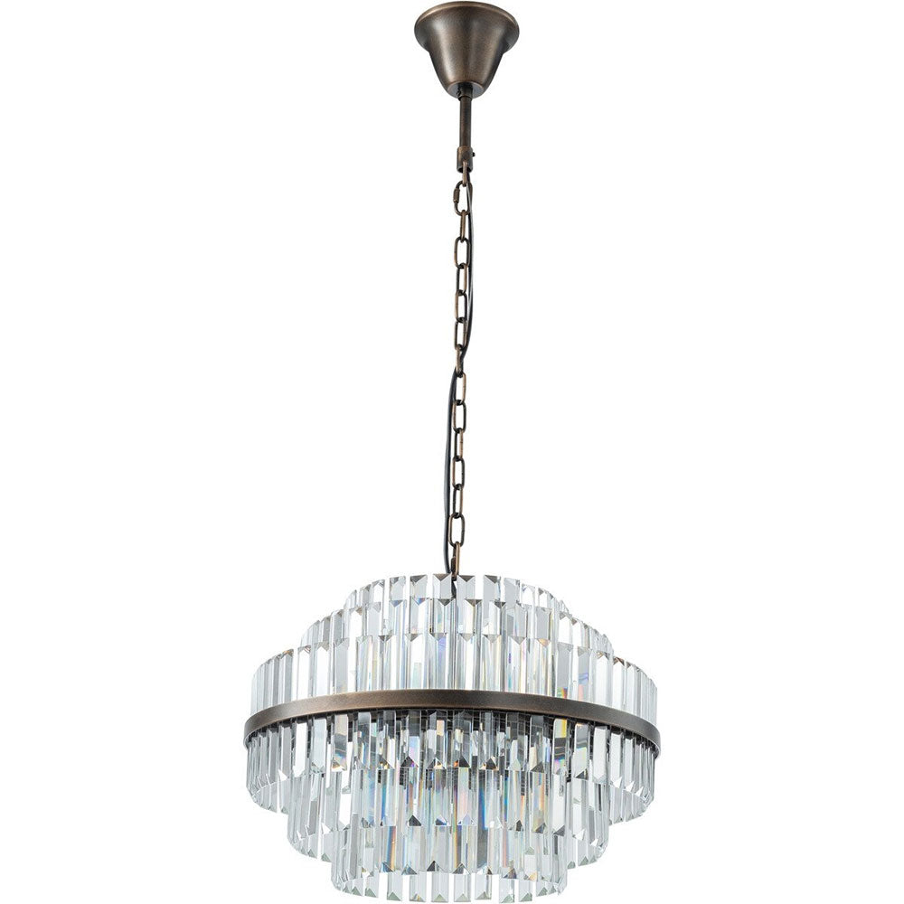 Evelyn Medium 50cm 4 Light Chandelier Antique Brass - LOI1001630