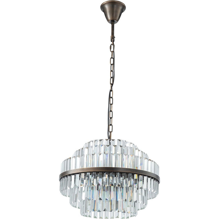 Evelyn Medium 50cm 4 Light Chandelier Antique Brass - LOI1001630