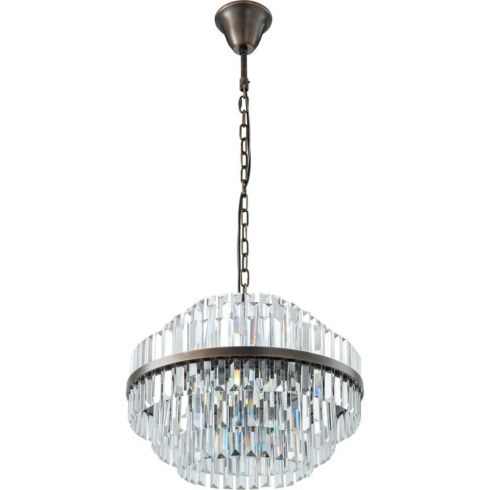 Evelyn Medium 50cm 4 Light Chandelier Antique Brass - LOI1001630