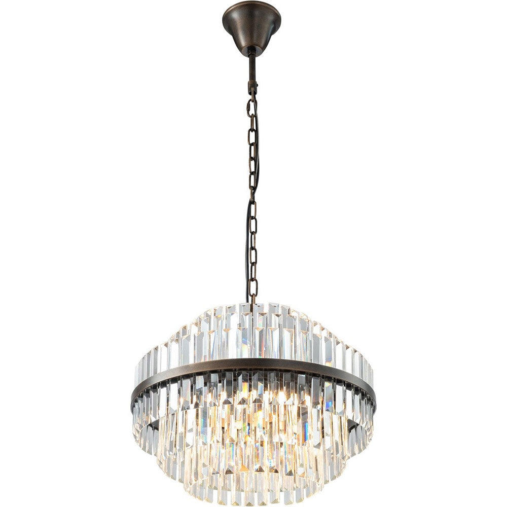 Evelyn Medium 50cm 4 Light Chandelier Antique Brass - LOI1001630