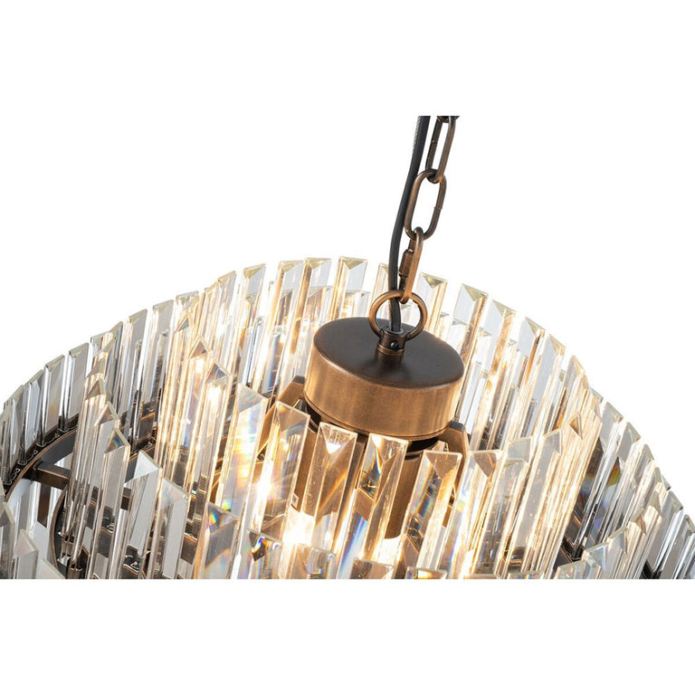 Evelyn Medium 50cm 4 Light Chandelier Antique Brass - LOI1001630