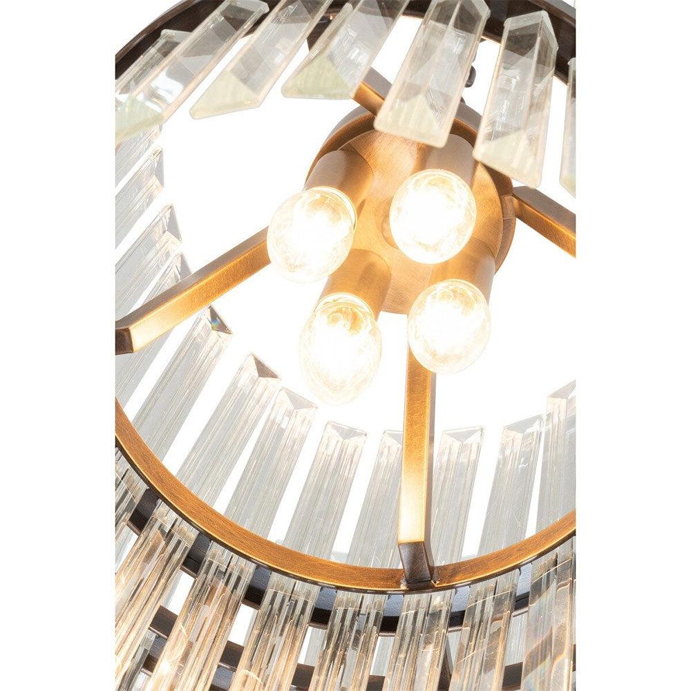 Evelyn Medium 50cm 4 Light Chandelier Antique Brass - LOI1001630