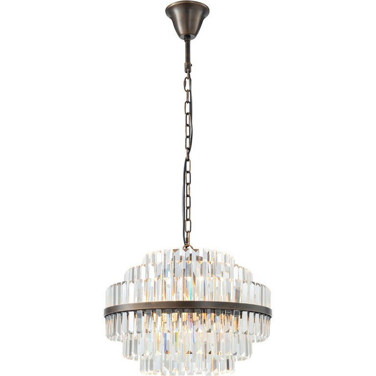 Evelyn Medium 50cm 4 Light Chandelier Antique Brass - LOI1001630