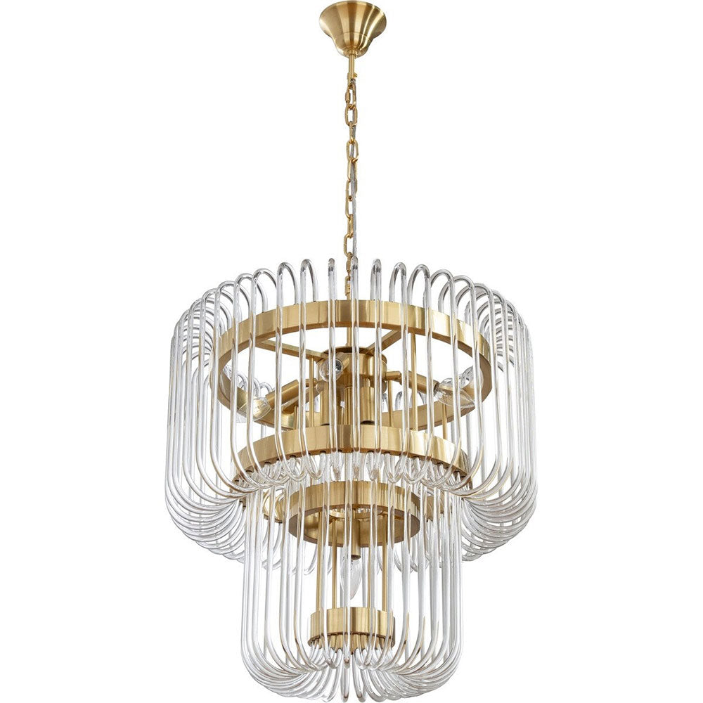 Collette 60cm 9 Light 2 Tier Chandelier Satin Brass - LOI1001633
