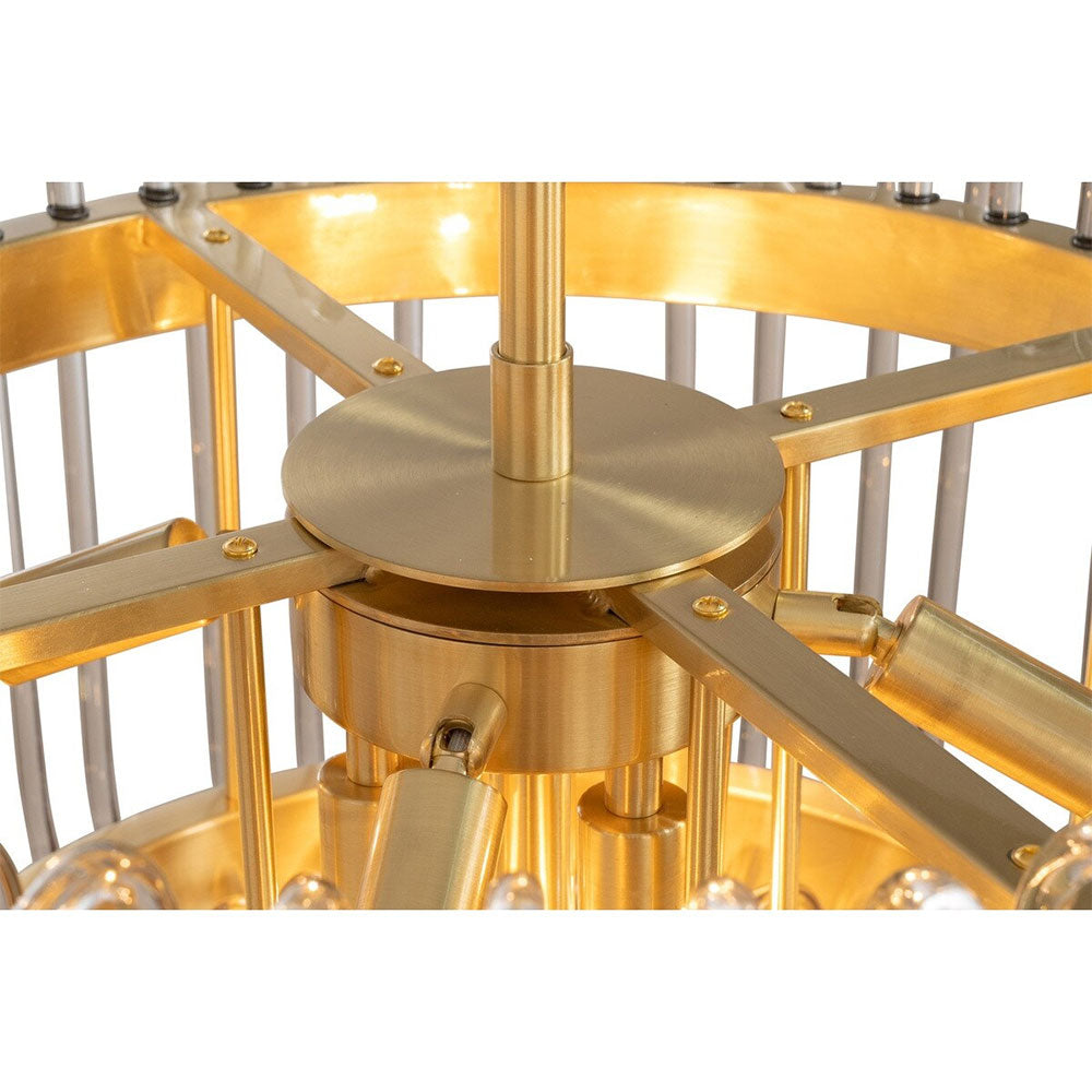 Collette 60cm 9 Light 2 Tier Chandelier Satin Brass - LOI1001633