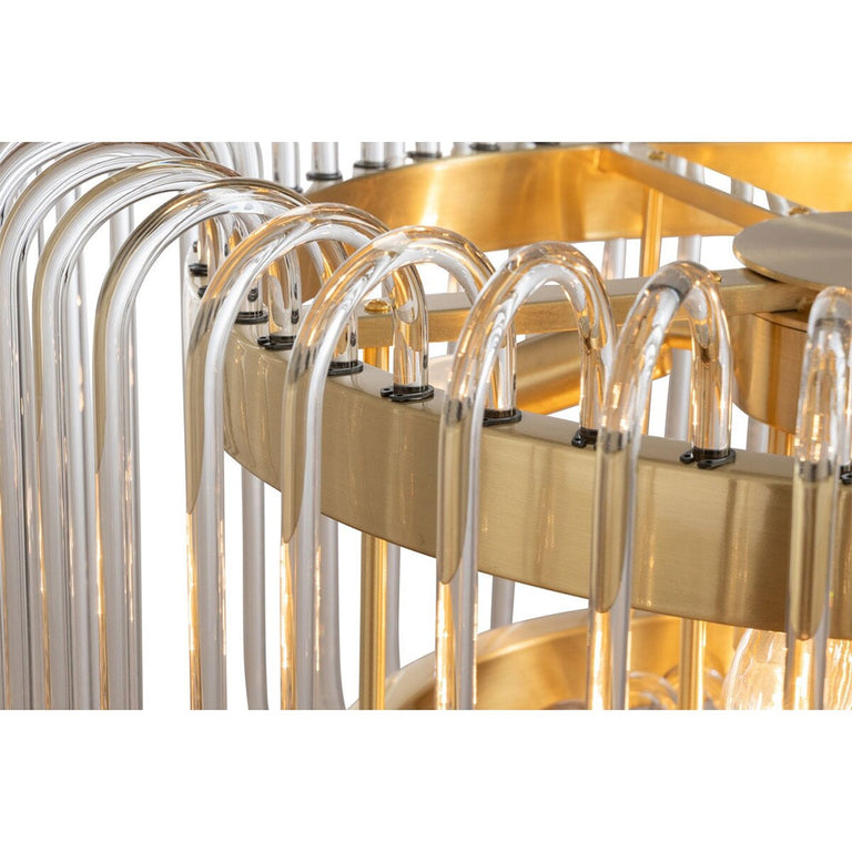Collette 60cm 9 Light 2 Tier Chandelier Satin Brass - LOI1001633