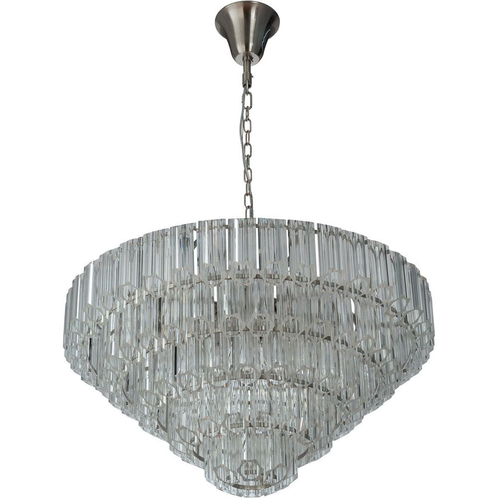Calista Extra Large 85cm 12 Light 4 Tier Chandelier, Brushed Nickel - LOI1001638A