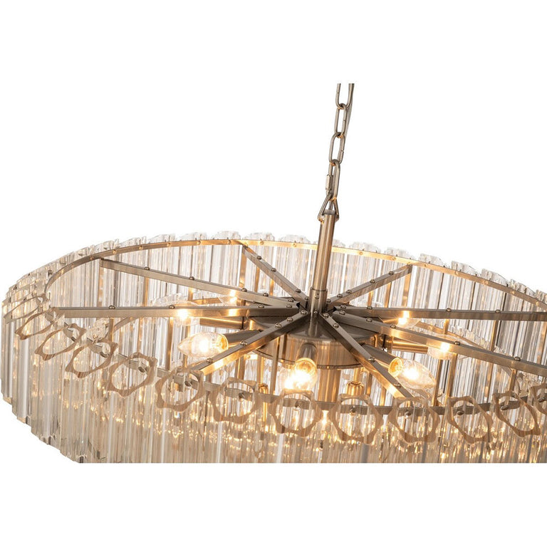 Calista Extra Large 85cm 12 Light 4 Tier Chandelier, Brushed Nickel - LOI1001638A
