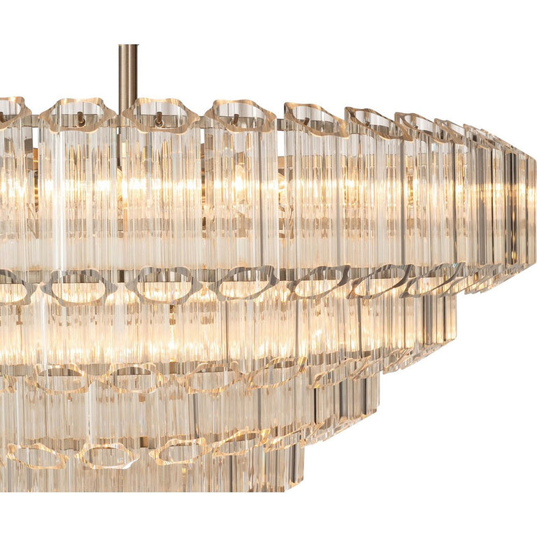 Calista Extra Large 85cm 12 Light 4 Tier Chandelier, Brushed Nickel - LOI1001638A