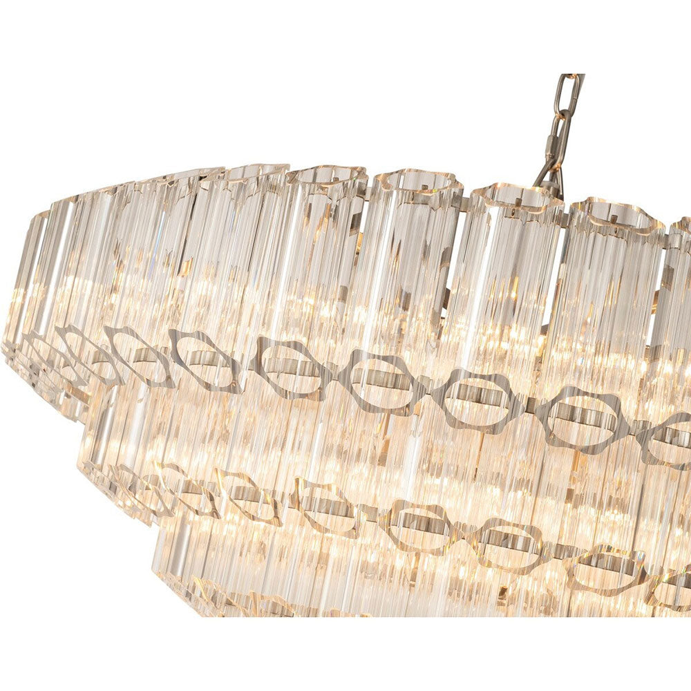 Calista Extra Large 85cm 12 Light 4 Tier Chandelier, Brushed Nickel - LOI1001638A