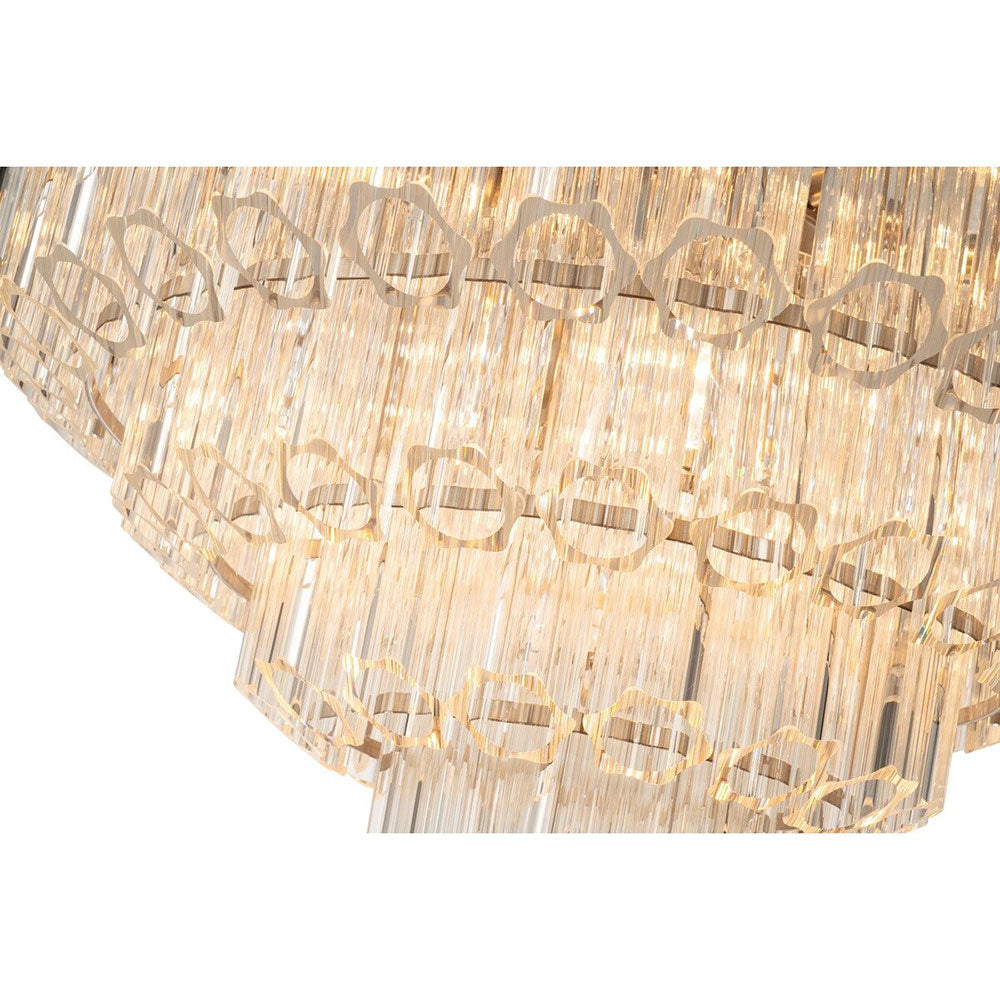 Calista Extra Large 85cm 12 Light 4 Tier Chandelier, Brushed Nickel - LOI1001638A
