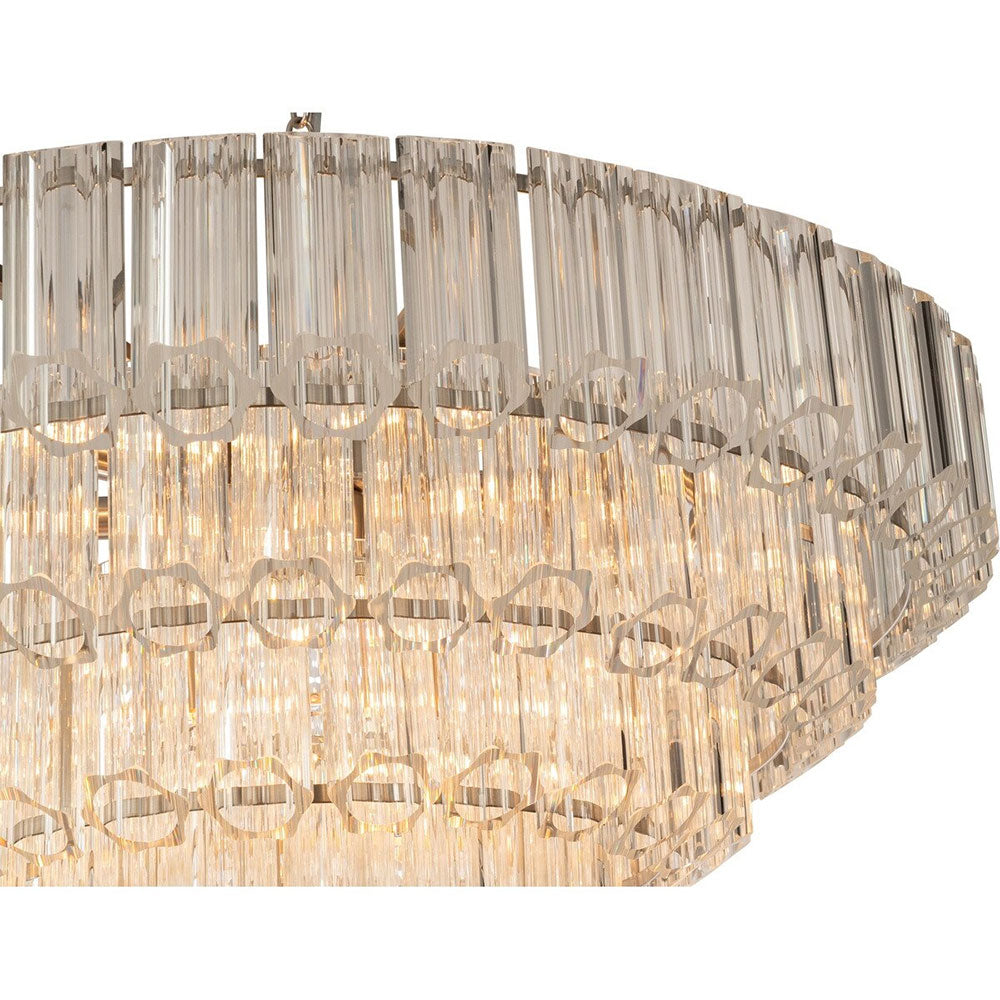 Calista Extra Large 85cm 12 Light 4 Tier Chandelier, Brushed Nickel - LOI1001638A