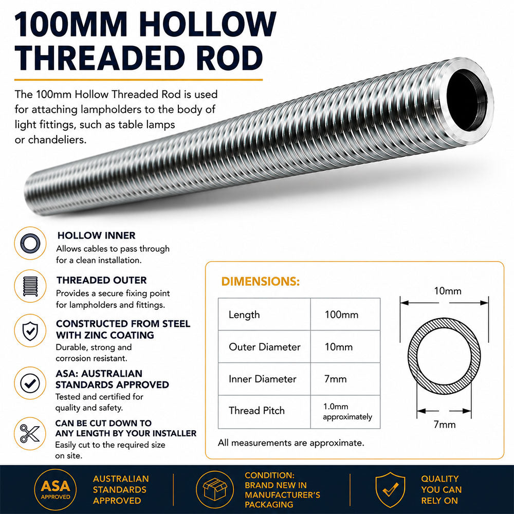 Hollow Threaded Rod - 100mm