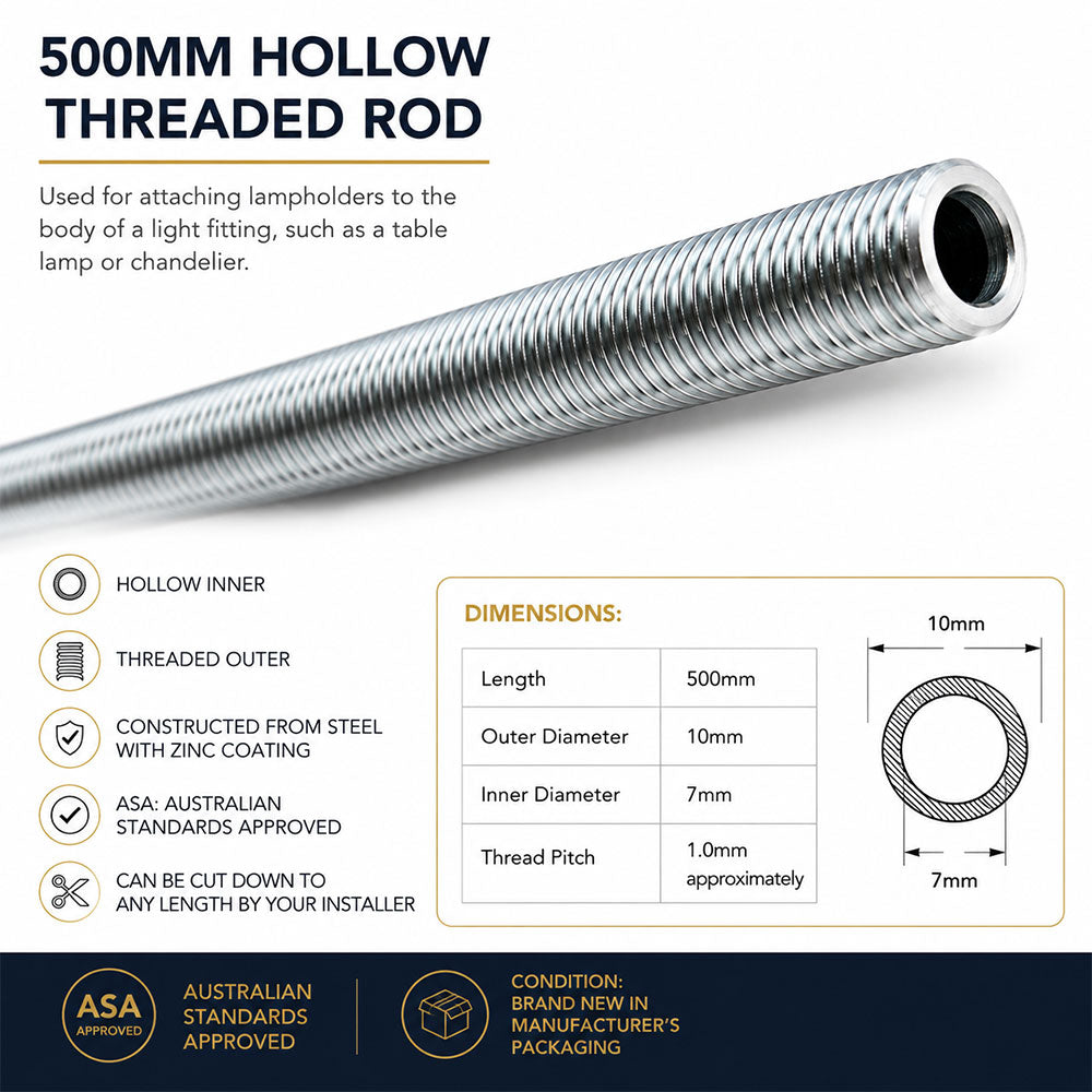 Hollow Threaded Rod - 500mm