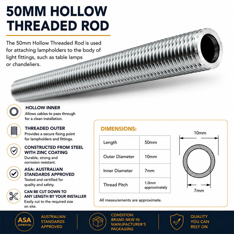Hollow Threaded Rod - 50mm