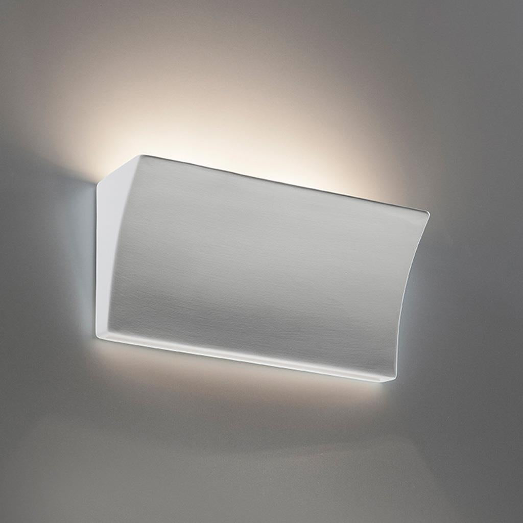Belfiore Rectangular 240V G9 Raw Ceramic Wall Uplight - 11035