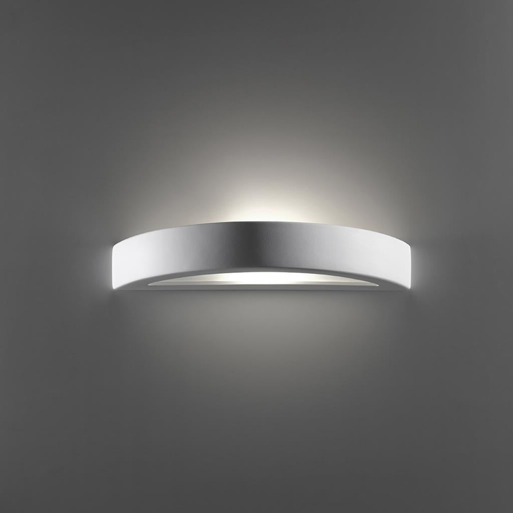 Belfiore Frosted Glass 240V E27 Raw Ceramic Wall Light - 11102