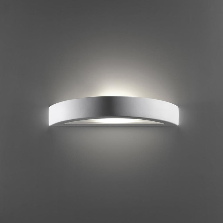 Belfiore Frosted Glass 240V E27 Raw Ceramic Wall Light - 11102