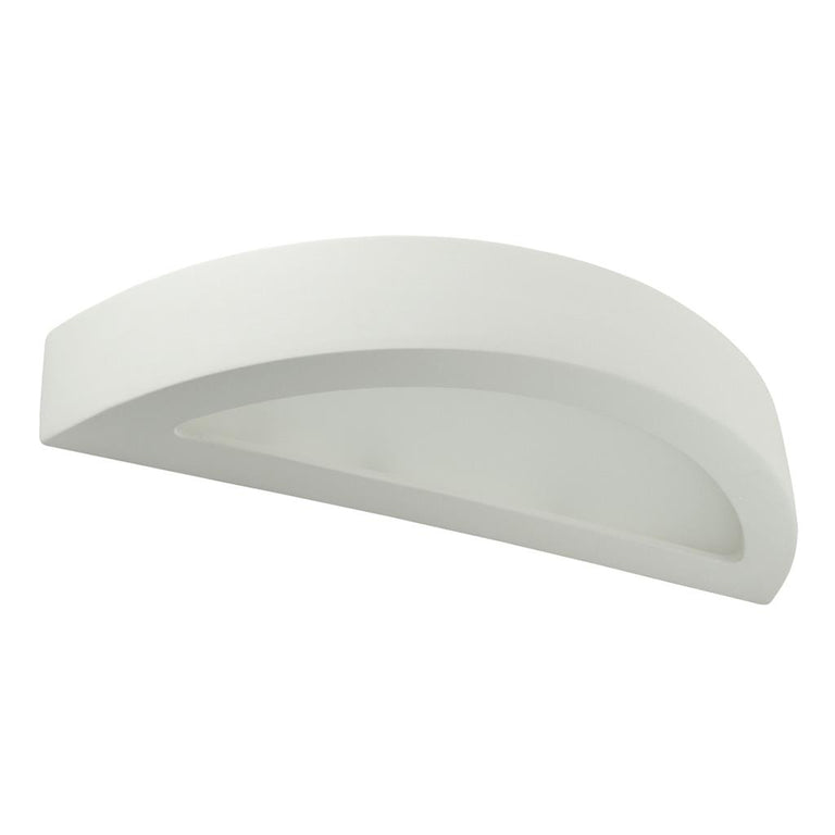 Belfiore Frosted Glass 240V E27 Raw Ceramic Wall Light - 11102