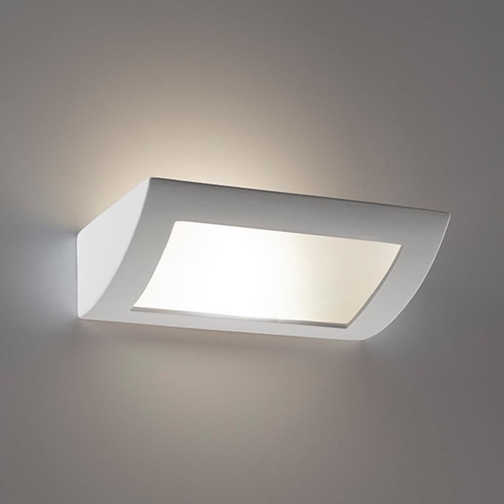Belfiore 30cm Frosted Glass 240V E27 Raw Ceramic Wall Light - 11113