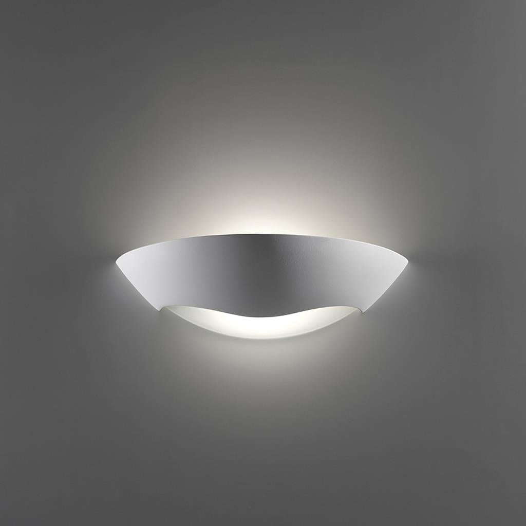 Belfiore Frosted Glass 240V E27 Raw Ceramic Wall Light - 11116