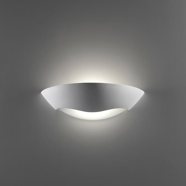 Belfiore Frosted Glass 240V E27 Raw Ceramic Wall Light - 11116