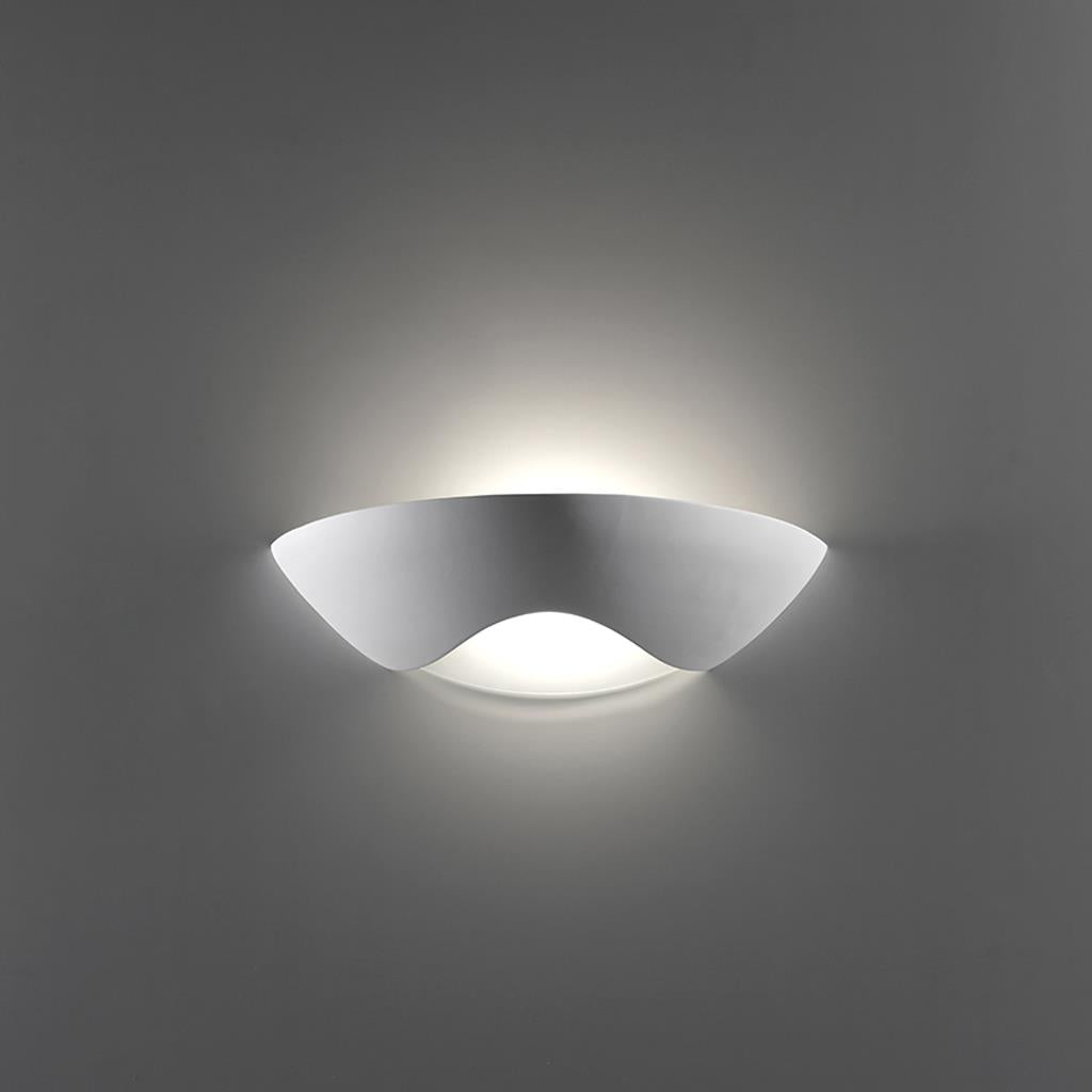 Belfiore Frosted Glass 240V E27 Raw Ceramic Wall Light - 11118