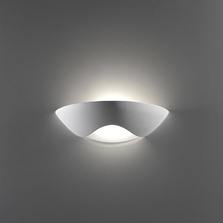 Belfiore Frosted Glass 240V E27 Raw Ceramic Wall Light - 11118