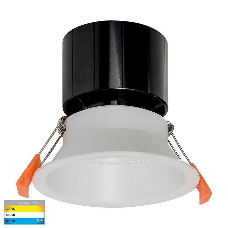 Prime 12W CCT 240V LED 105mm Deep Fixed Downlight White - HV5514T-WHT