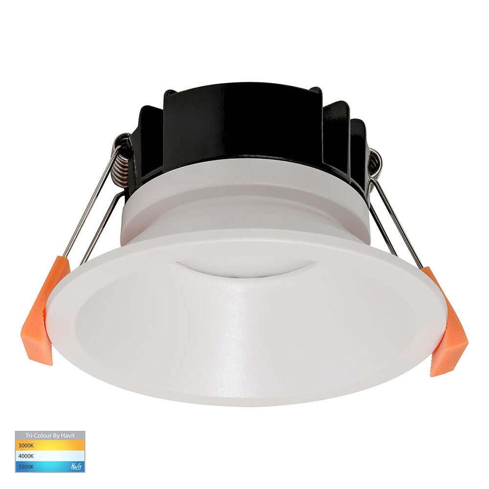Gleam 9W CCT 240V LED 100mm Downlight White - HV5528T-WHT