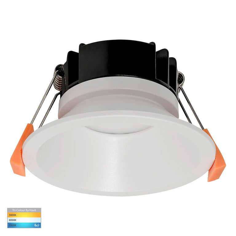Gleam 9W CCT 240V LED 100mm Downlight White - HV5528T-WHT