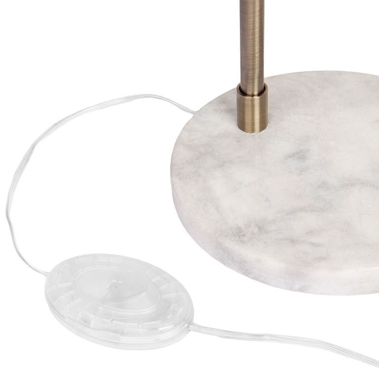 Snapper 1 Light Floor Lamp Brushed Brass / White - 12095