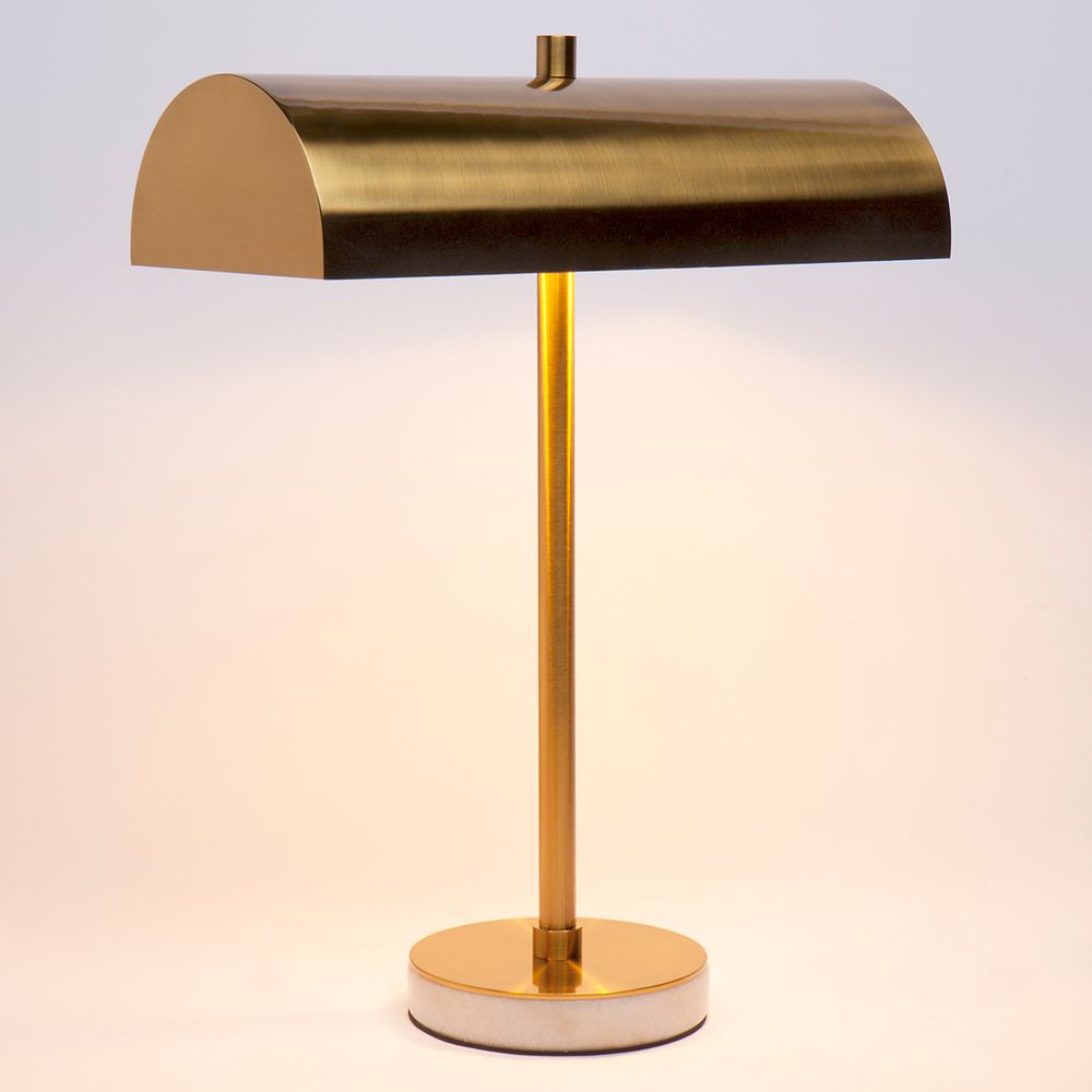 Hamlin 1 Light Bankers Desk Lamp Brushed Brass - 12318