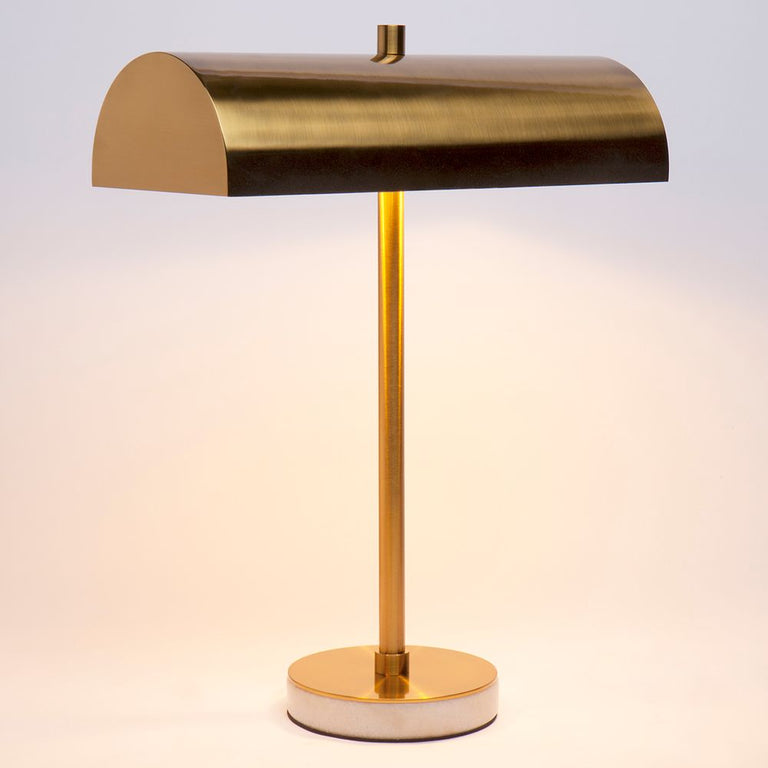 Hamlin 1 Light Bankers Desk Lamp Brushed Brass - 12318