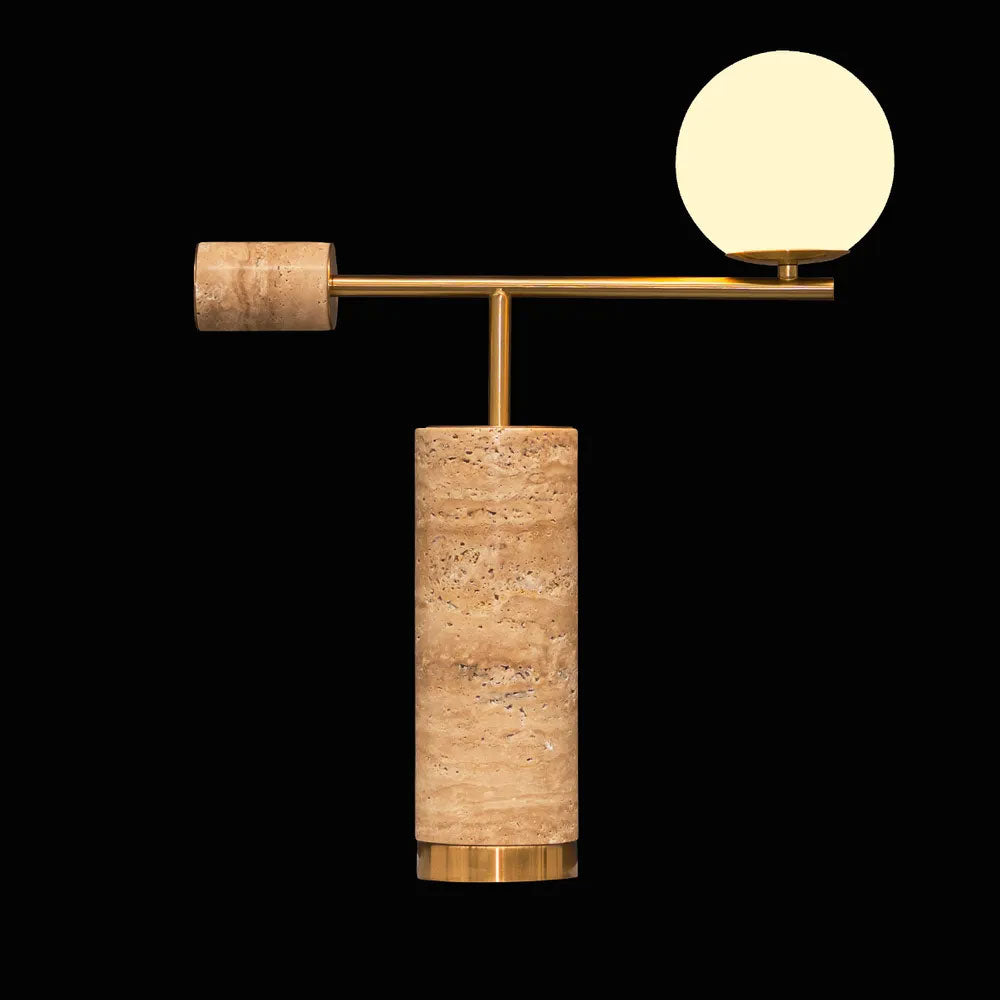 Zamora Travertine Marble Table Lamp - 12411