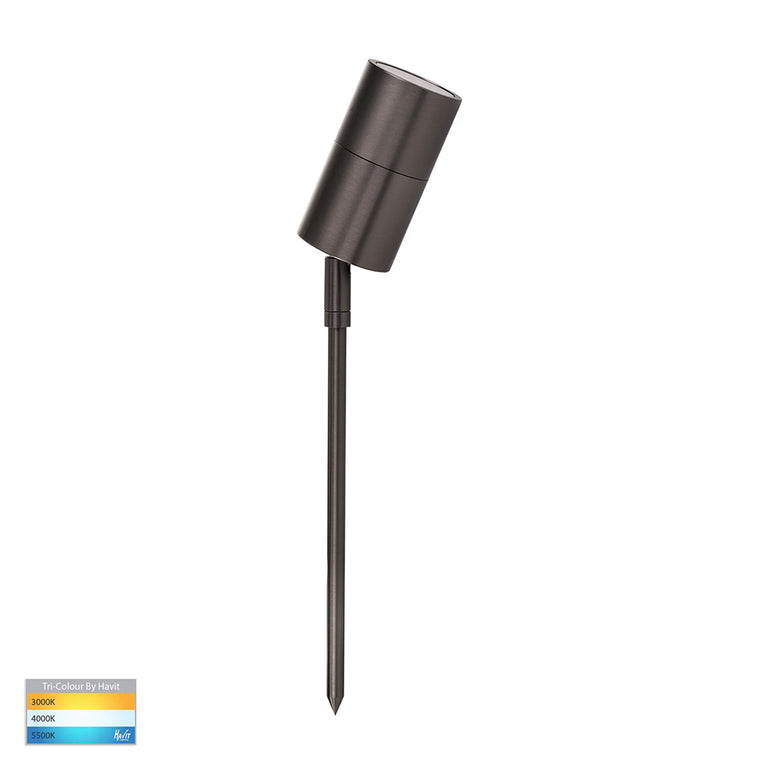 Tivah 5W CCT 12V DC MR16 LED Garden Spike Light Graphite - HV1477T