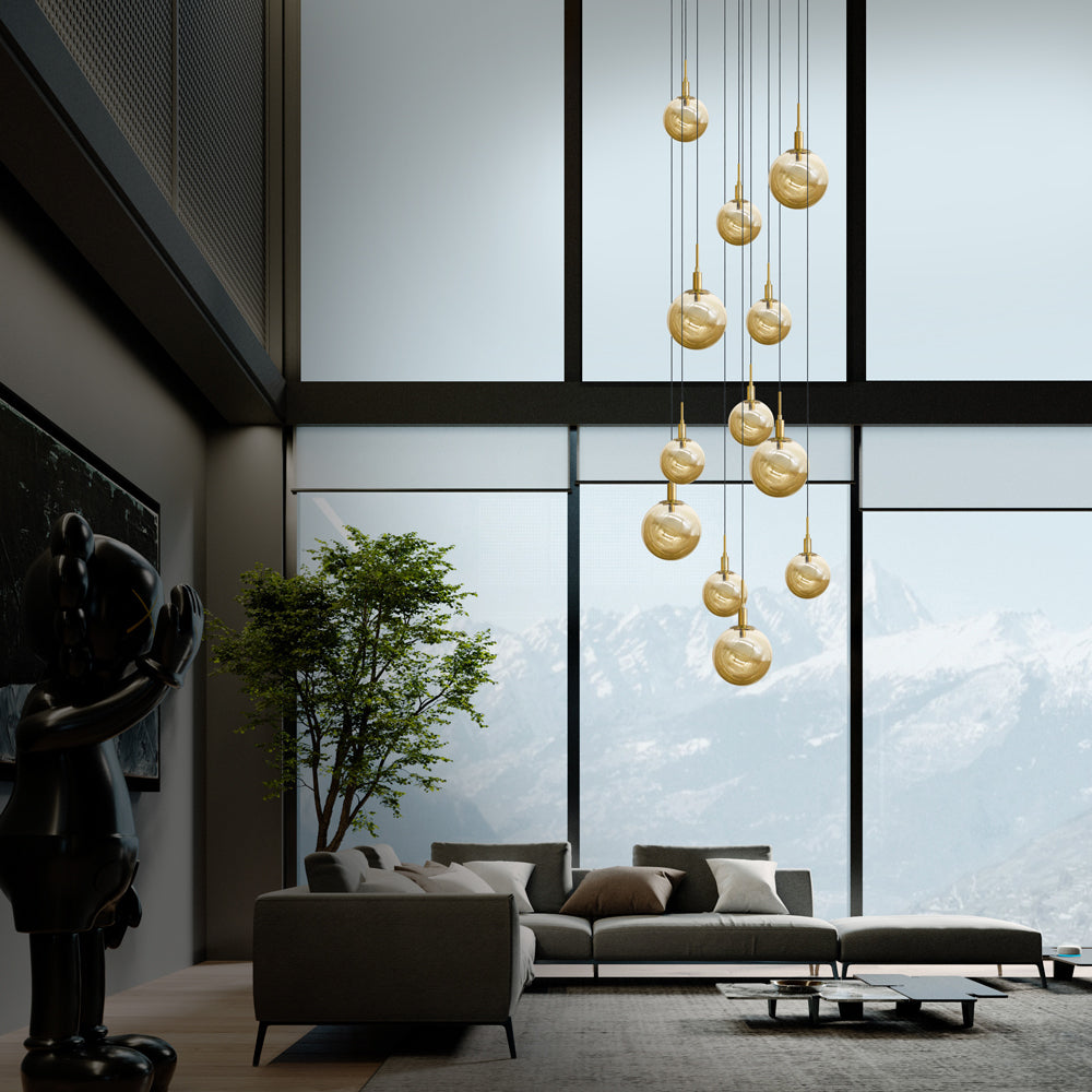 Cluster Pendant 12 Light Gognac