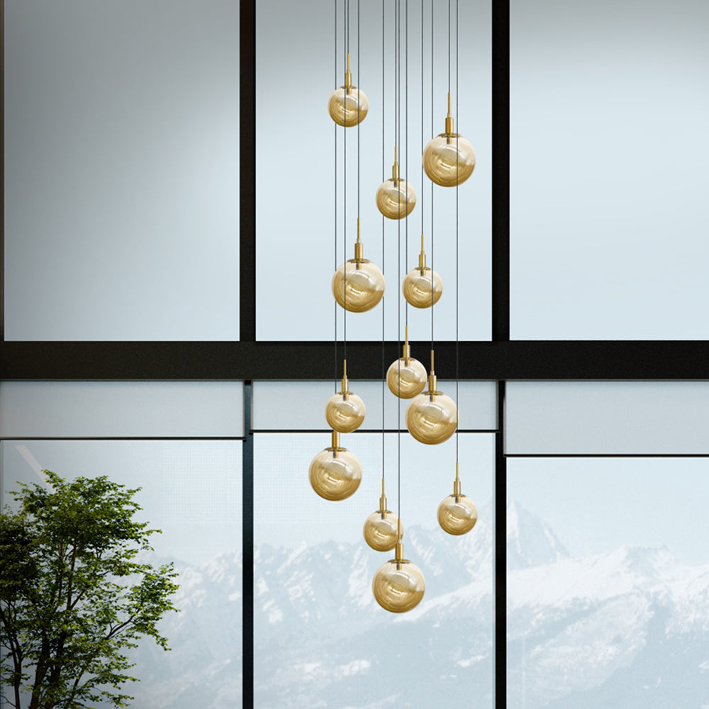 Cluster Pendant 12 Light Gognac