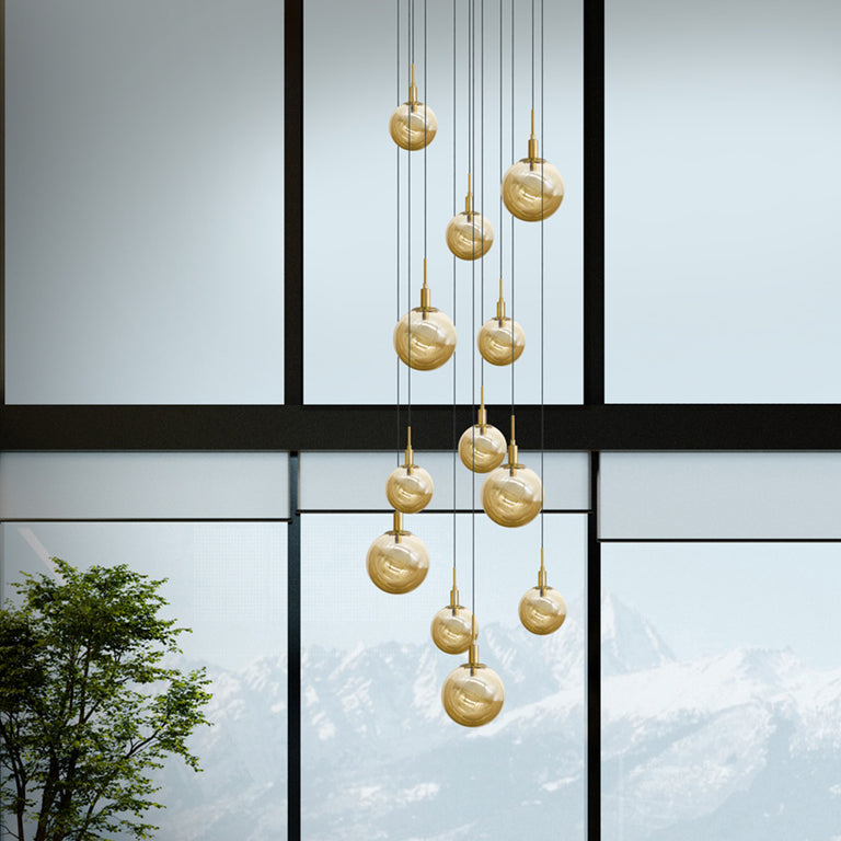 Cluster Pendant 12 Light Gognac