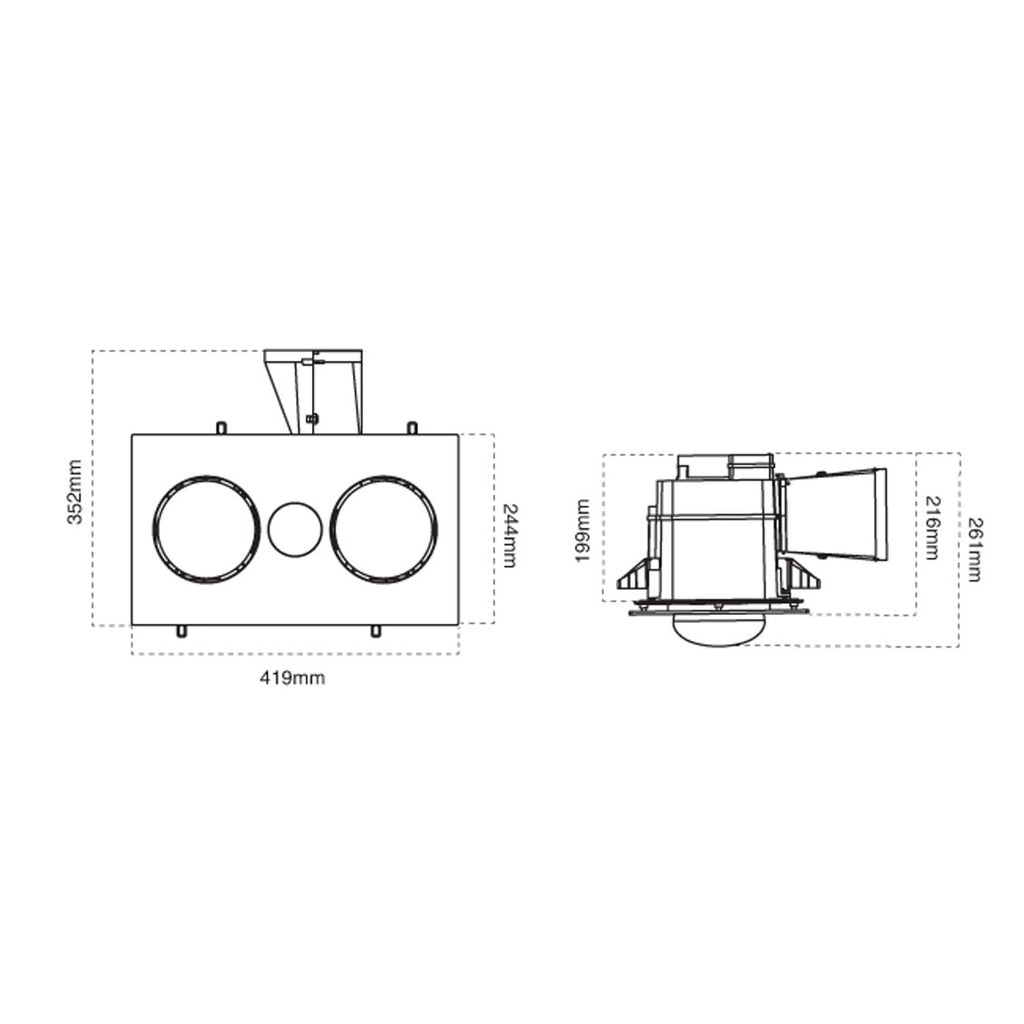 Nimbus 3 in 1 Twin Bathroom Heater - NIMBUS/2LT/WH