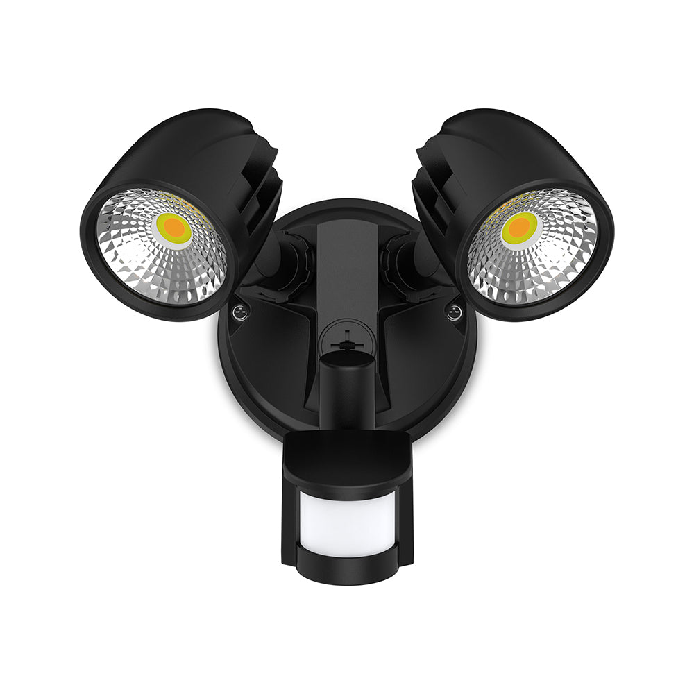Condor 24W LED Twin Spotlight With Sensor Black / Tri-Colour - CONDOR TWIN SENSOR-13965