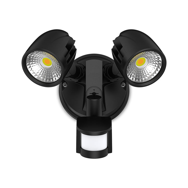 Condor 24W LED Twin Spotlight With Sensor Black / Tri-Colour - CONDOR TWIN SENSOR-13965
