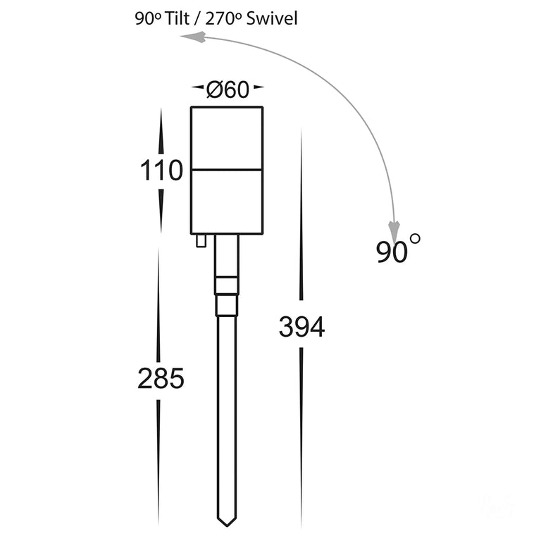 Tivah 5W CCT 12V DC MR16 LED Garden Spike Light Graphite - HV1477T