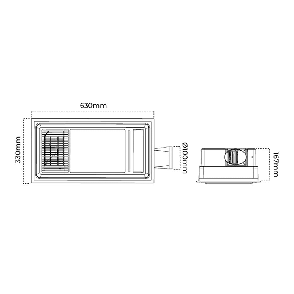 Zurich 4 in 1 Thermal Bathroom Unit - ZURICH/WH