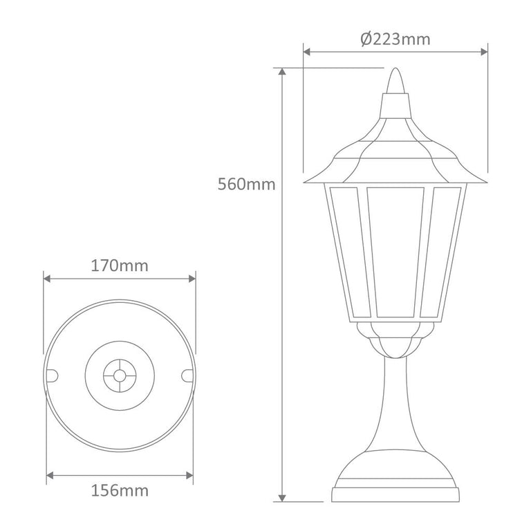 Chester Pillar Mount Light Burgundy - 14986