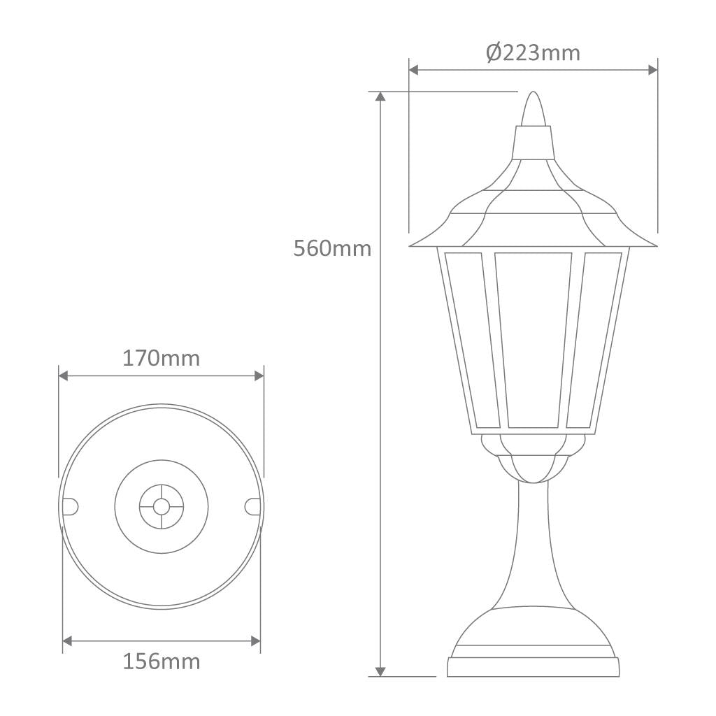 Chester Pillar Mount Light Green - 14987
