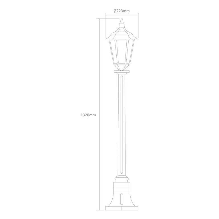 Chester Single Head Short Post Light Black - 14991