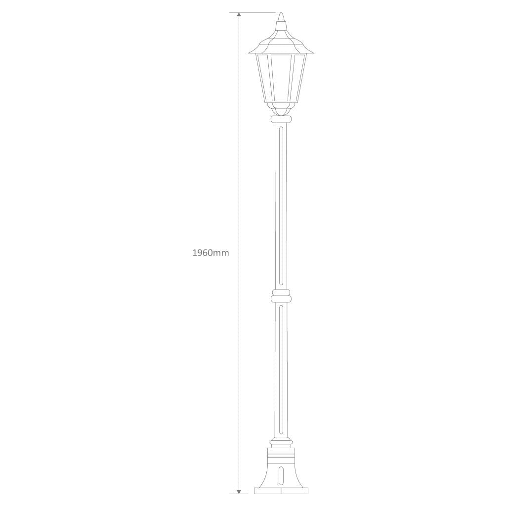 Chester Single Head Medium Post Light Black - 15003