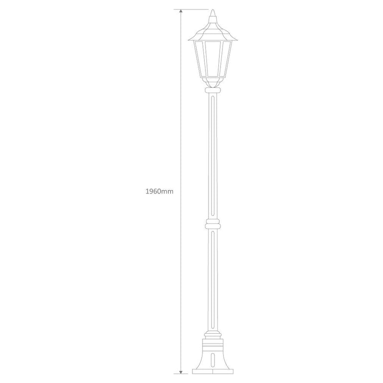 Chester Single Head Medium Post Light Black - 15003